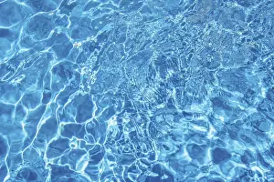 Deserted Pool Scene Drucke: Wavy blue water surface with reflections