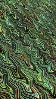 Computer Generated Image Drucke: Wavy fractal background - computer-generated image