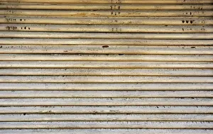 Empty Austrian Villages Drucke: Weathered old shop window shutter