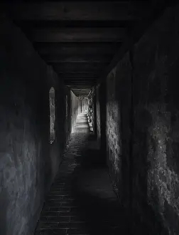 Weathered passageway in low light