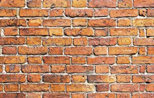 Historic District Photography Drucke: Weathered stained old brick wall as background