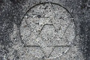 Jewish Cemetery Germany Drucke: Weathered Star of David on a gravestone