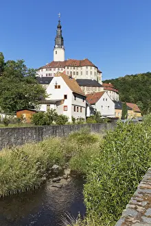 Blue Sky Castle View Drucke: Weesenstein Castle, Muglitztal