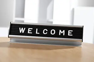 Living Room Interior Photos Drucke: Welcome sign