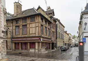 Traditional European Architecture Drucke: Wet impression of Troyes