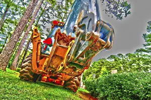 Construction Machine Drucke: Wheel loader Excavator with backhoe