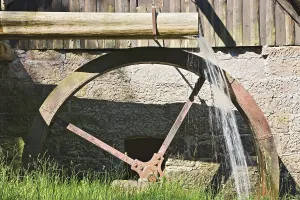 German Hydroelectric Power Plant Drucke: Mill wheel of Mooswaldmuehle mill