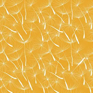 Whimsical vector seamless pattern with dandelions