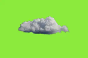 Empty Deserted Landscape Photo Drucke: White Cloud on Green Sky or Background