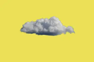Empty Deserted Landscapes Drucke: White Cloud on Yellow Sky or Background