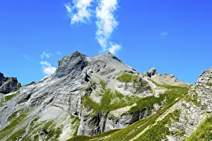 Bernese Alps Switzerland Drucke: White clouds above the summit of Six Noir