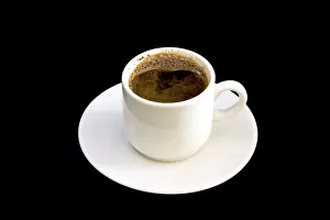 Breakfast Meal Setup Drucke: White cup of coffee