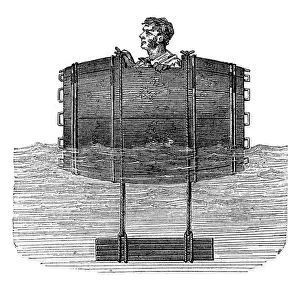 Historic Illustration Drucke: White float barrel pinion captain