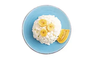 Isolated White Background Photos Drucke: White Сottage cheese, Curd