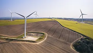 Wind Farm Cornwall Drucke: Wind farm on Cornwall fields, Cornwall