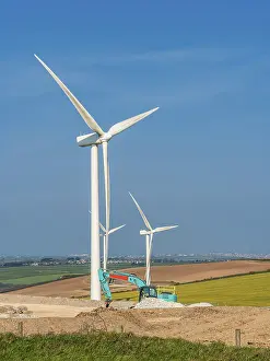 Wind Farm Cornwall Drucke: Wind farm on Cornwall fields, Cornwall