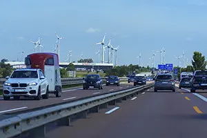 Central European Power Generation Drucke: Wind turbines on the A9, Thuringia, Germany