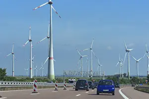 Renewable Energy Source Europe Drucke: Wind turbines on the A9, Thuringia, Germany