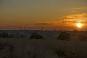 Alternative Energy Source Germany Drucke: Wind turbines in the evening light