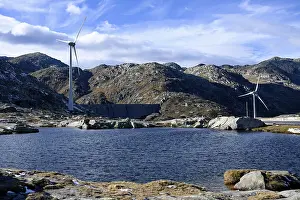 Green Energy Production Europe Drucke: Wind turbines at the top of the Gotthard Pass