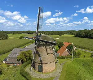 Dutch Countryside Scenes Drucke: Windmill called The Grobbemill in Fleringen