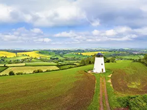 UK Aerial Photography Drucke: Windmill of Fields and Farms from a drone