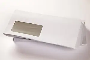 Studio Photography Equipment Drucke: Windowed envelopes, white, front