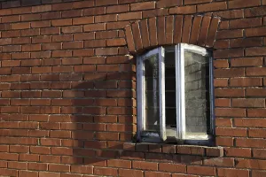 Brick Wall Architecture Drucke: Windows in a brick house in Silixen