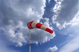 Central Europe Cloudy Skies Drucke: Windsock on a gliding airfield