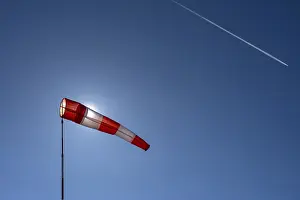 Bavaria Germany Sky Drucke: Windsock with sun backlighting