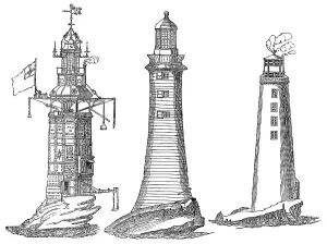 Lighthouses In Europe Drucke: Winstanley's lighthouse in 1699