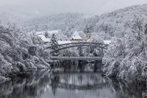Austrian Winter Landscape Photography Drucke: Winter atmosphere on the river Mur