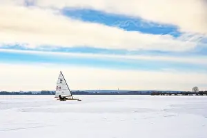 Northern Germany Winter Drucke: Winter at Dummer See with