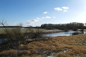 German Federal Republic Winter Drucke: Winter landscape at the Elbe, Hitzacker