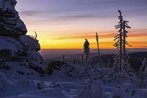Wintry Landscape Photo Drucke: Winter landscape in the evening light