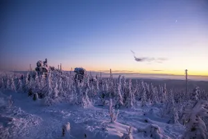 Deserted Snowy Landscape Photo Drucke: Winter landscape in the evening light