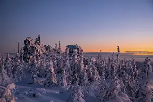 Deserted Winter Landscapes Drucke: Winter landscape in the evening light