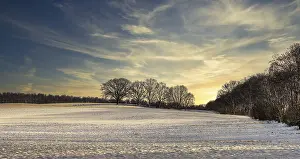 Berlin Winter Landscape Drucke: Winter landscape, fields and fields in Berlin Lubars