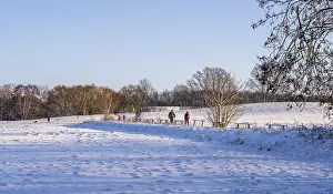 Winter Scenery In Europe Drucke: Winter landscape, fields and fields in Berlin Lubars