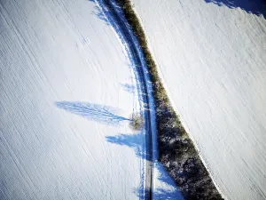 Winter Scenery In Southern Germany Drucke: Winter, snow, forest, trees, drone