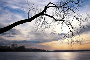Atmospheric Evening Light Shots Drucke: Winter sunset