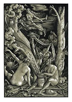 Religious Art Prints Online Drucke: Three witches prepare for the Sabbath