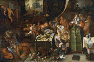 Digital Restoration Of Artwork Drucke: Witches Sabbath or Devil's Dance