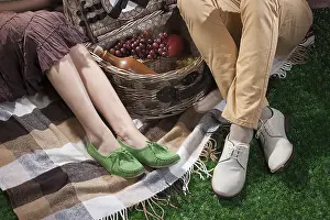 Picnic Scene Drucke: Woman's and man's legs