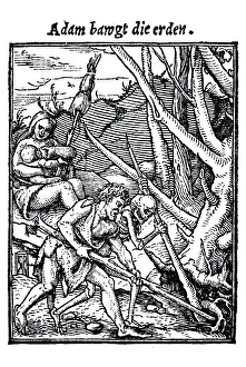 Hans Holbein Younger Artwork Drucke: Woodcut, The Consequences of the Fall