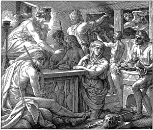 Woodcut, the nomination of the Easter Lamb