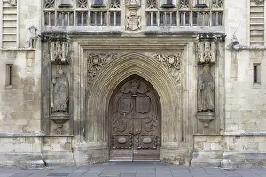 Bad Drucke: Holztür, Eingang, Bath Abbey