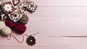 Vintage Sewing Shop Drucke: Wool elements space right