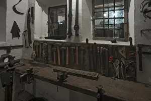 Middle Franconia Tourist Attraction Drucke: Work bench at a blacksmith's shop