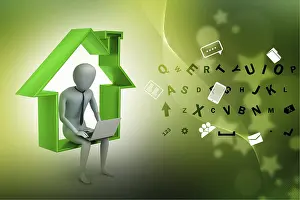 Symbolic Communication Image Drucke: Work at home concept